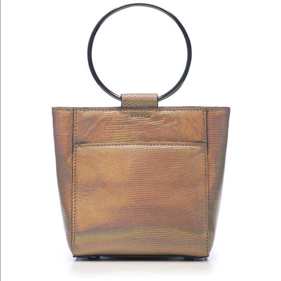 Thacker Le Bucket Mini-Iridescent/Gunmetal Leather - Picture 2 of 3